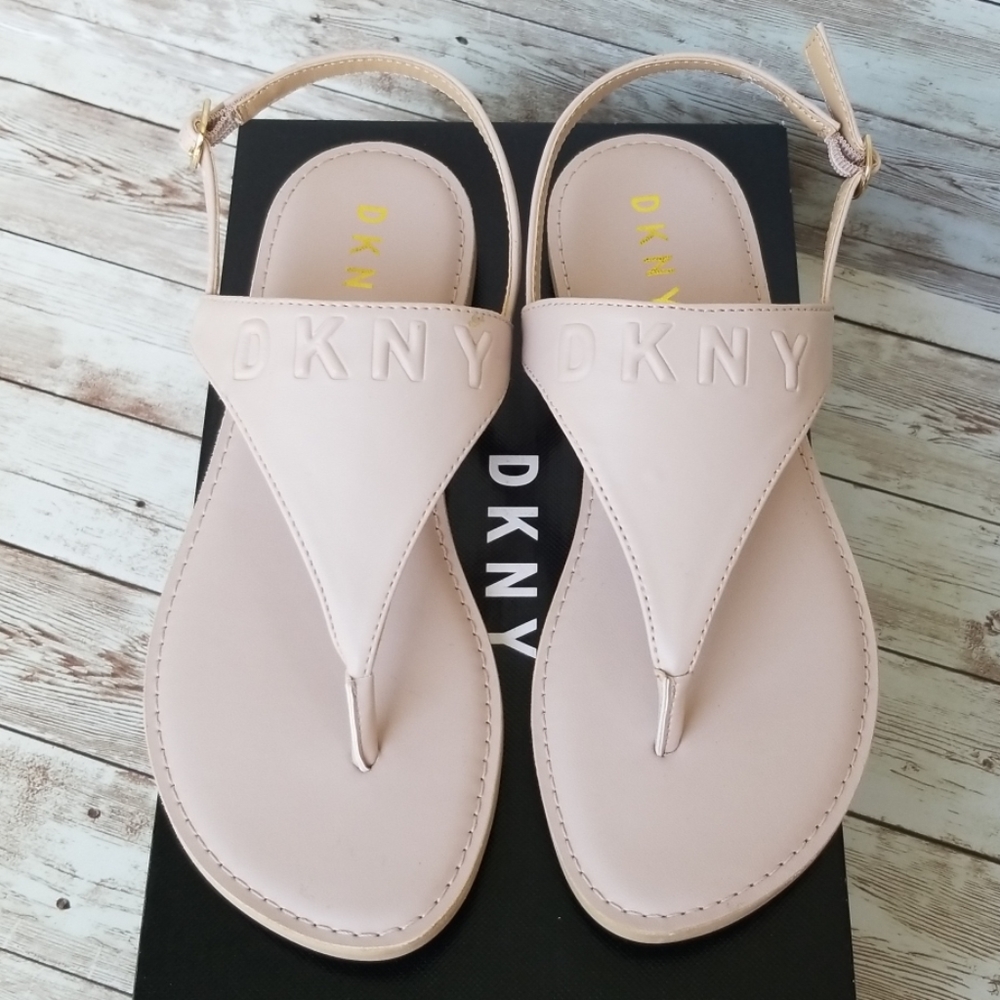 DKNY "Solar" Nude Thong Sandals Size 6.5